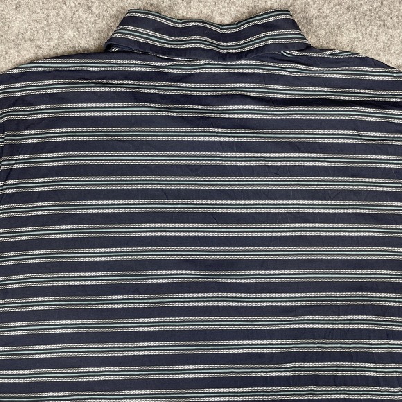 Fabletics Shirt Mens 3XL Navy Blue Gray Stretch Striped Polo‎ Casual Golf - Picture 9 of 11
